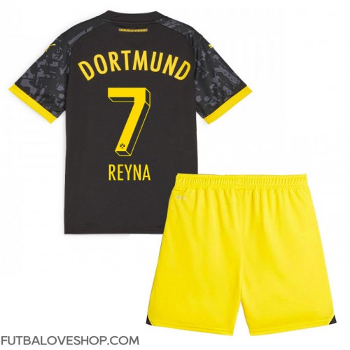 Dres Borussia Dortmund Giovanni Reyna #7 Preč pre deti 2023-24 Krátky Rukáv (+ trenírky)